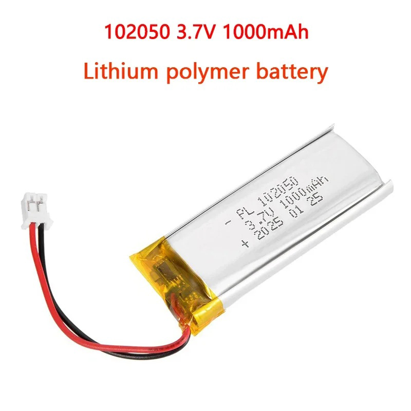 Eachine Drone E58 - 実容量102050 3.7V 1000mAhリポセルリチウムポリマー充電式バッテリー、美容機器、GPS、LEDライト用、PCB付き